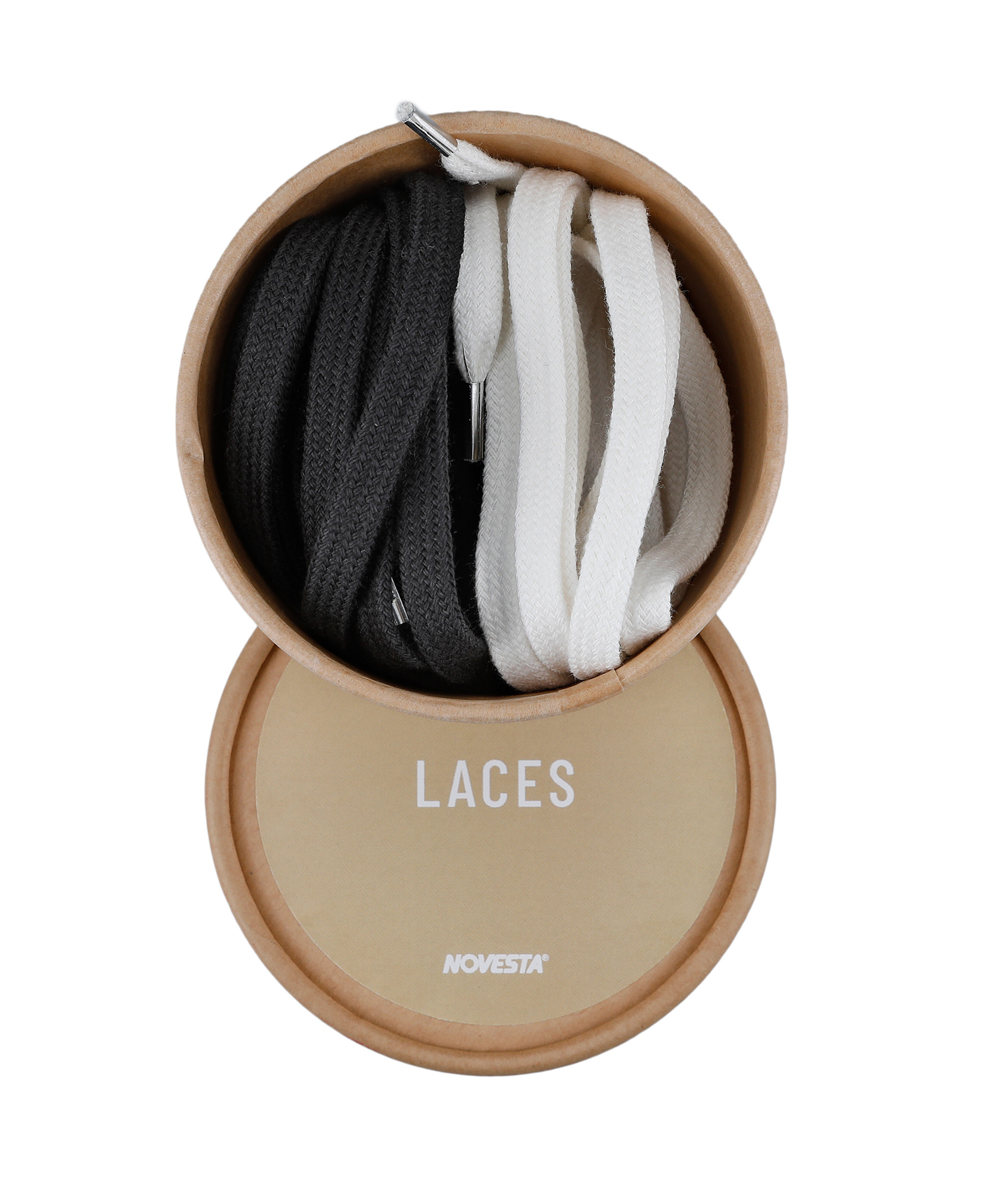 Bild von COTTON LACES 10 WHITE/60 BLACK